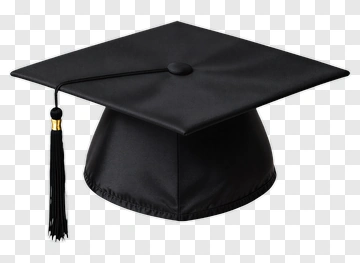Black Graduation Cap With Gold Tassel PNG