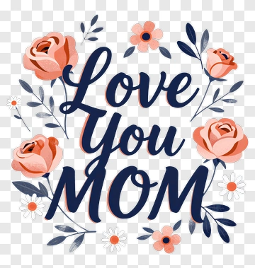 Love You Mom Card Design PNG