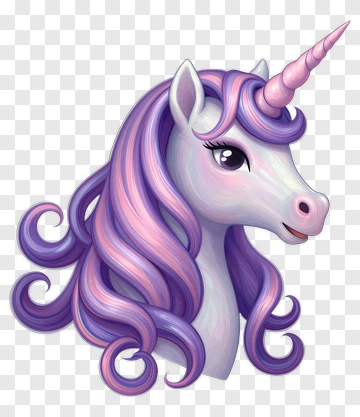 Cute Unicorn With Purple And Pink Mane PNG