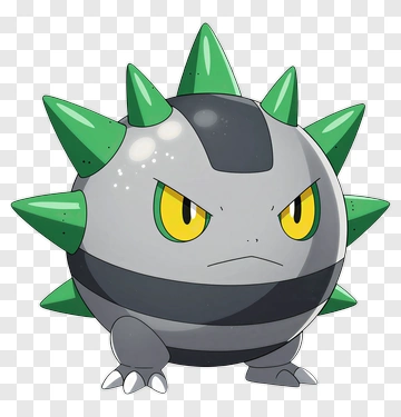 Spiky Ball Pokemon With Fierce Expression PNG