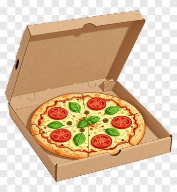 Pizza In Cardboard Box PNG