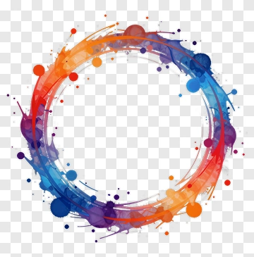 Rainbow Color Splash Circle PNG