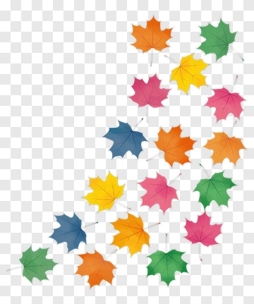 Colorful Maple Leaves Falling PNG