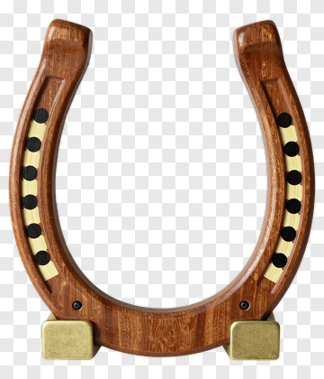 Wooden Horseshoe With Brass Base PNG