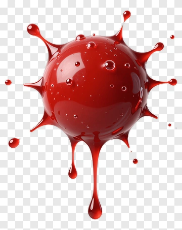 Red Virus With Spikes PNG