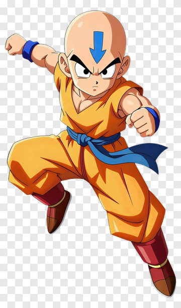 Aang In Action Pose PNG