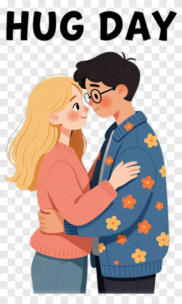 Couple Hugging For Hug Day PNG