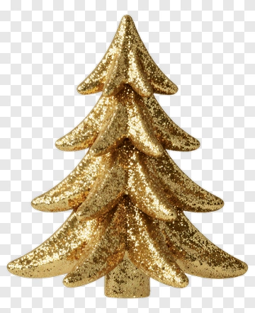 Gold Glitter Christmas Tree PNG