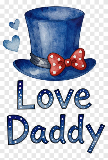 Love Daddy Top Hat With Bow Tie PNG