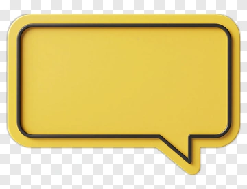 Yellow Speech Bubble With Black Outline PNG