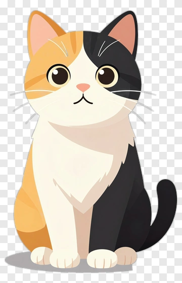 Calico Cat Sitting PNG