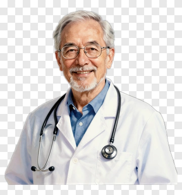 Senior Doctor With Stethoscope PNG