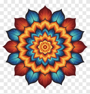 Colorful Symmetrical Mandala PNG