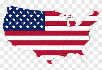 United States Map With American Flag PNG