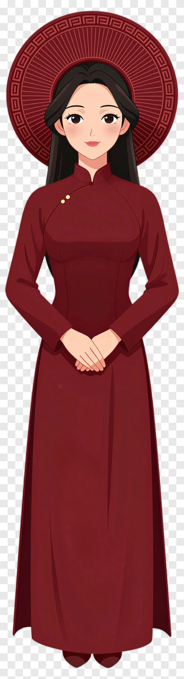 Woman In Traditional Vietnamese Ao Dai PNG