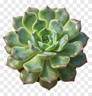 Succulent Plant With Green And Red Edges PNG