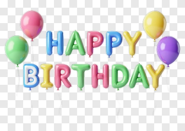 Happy Birthday Balloon Letters PNG