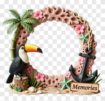 Toucan And Anchor Memory Frame PNG