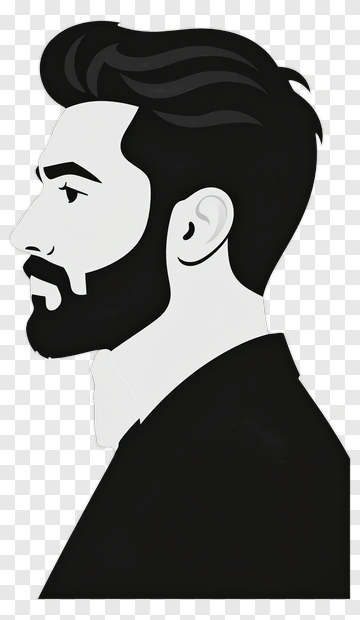 Man With Beard In Side Profile PNG