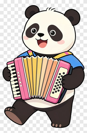 Panda Playing Accordion PNG
