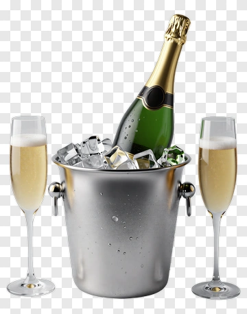 Champagne Bottle And Flutes PNG