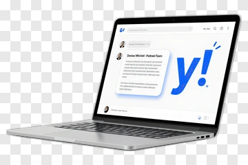 Laptop Displaying Chat Application Interface PNG