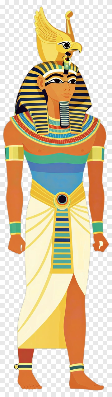 Pharaoh In Ancient Egyptian Regalia PNG
