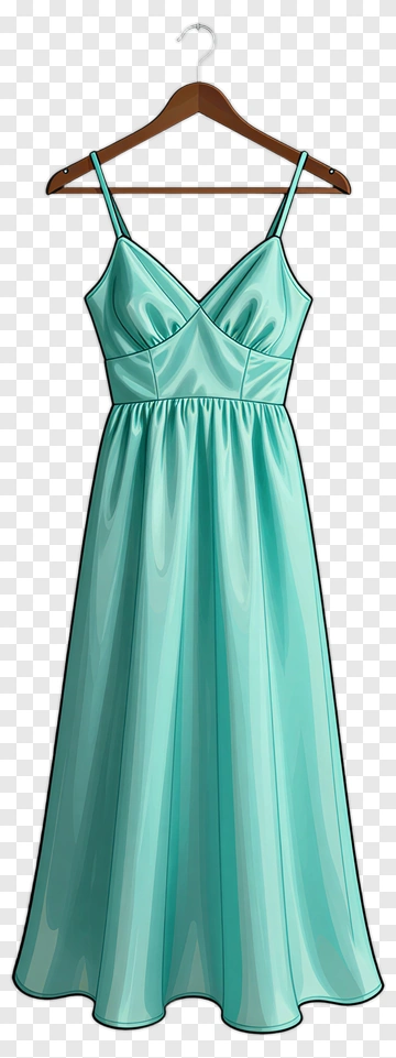 Cyan Dress On Hanger PNG