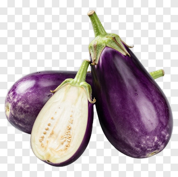 Fresh Eggplant With Cut Section PNG