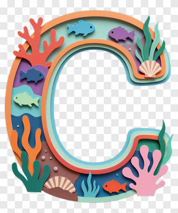 Underwater Letter C Decor PNG