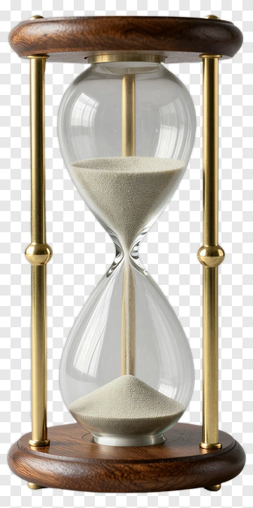 Classic Hourglass With Wood And Brass PNG