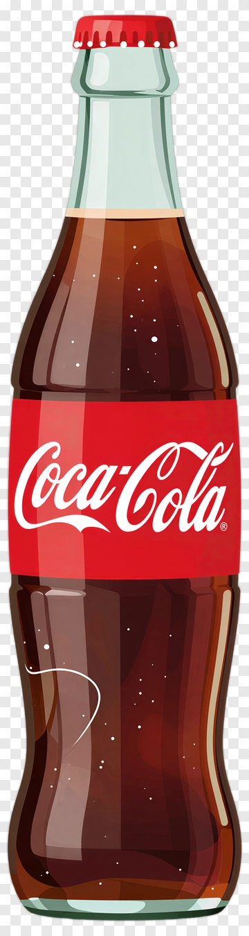 Coca-Cola Bottle With Red Label PNG