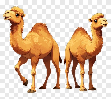 Two Camels Standing Together PNG