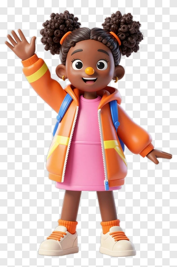 Happy Girl Character PNG