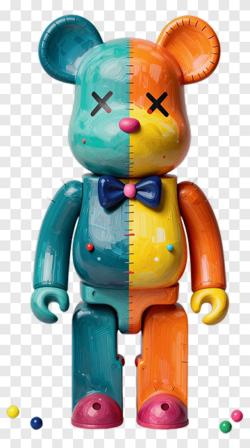 Colorful Bear Toy Art PNG