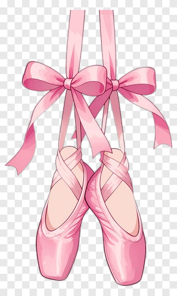 Pink Ballet Shoes With Ribbon PNG
