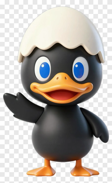 Black Duck With Eggshell Hat PNG