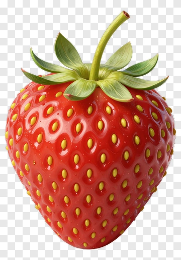 Fresh Strawberry With Green Leaves PNG