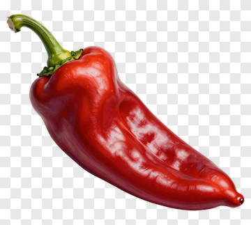 Red Pepper With Green Stem PNG