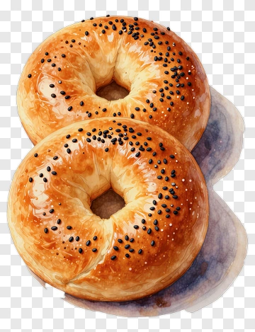 Two Sesame Seed Bagels PNG