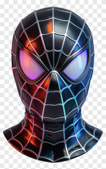 Spider-Man Mask With Neon Eyes PNG