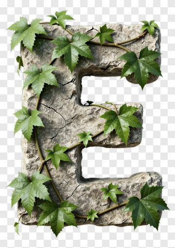 Stone Letter E With Ivy PNG