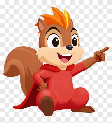 Chipmunk Superhero Pointing PNG