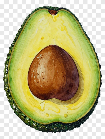 Half Avocado With Pit PNG