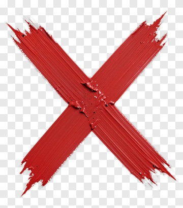 Red X Paint Stroke PNG
