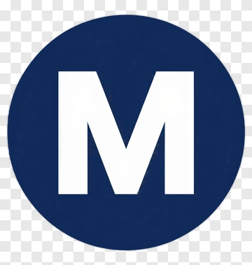Blue Circle With White Letter M PNG