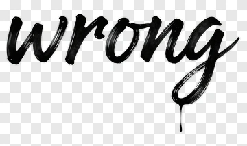 Wrong Handwritten Text PNG