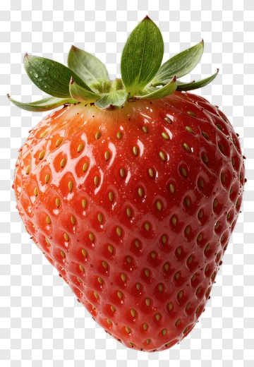 Fresh Strawberry With Green Leaves PNG