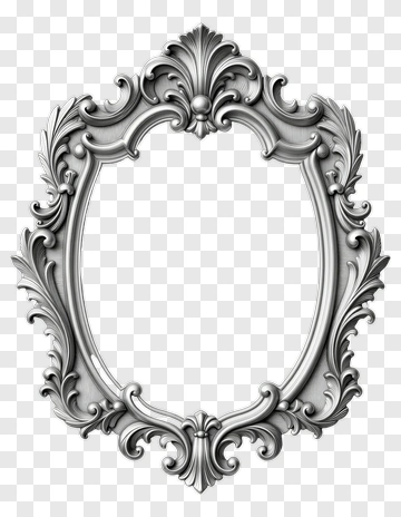 Ornate Silver Frame PNG