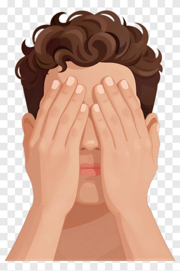 Person Covering Face With Hands PNG